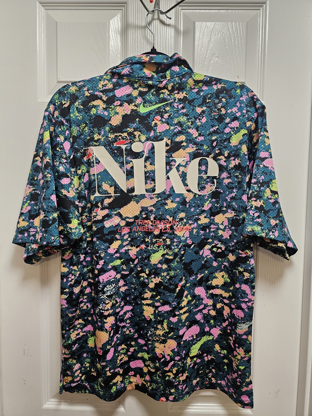 Nike Dri-FIT Colorful Graphic Shirt Size S Green Multicolor Thailand Nike Treck - Picture 7 of 10